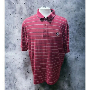 Mens Cutter & Buck Polo Embroidered FSU Logo Garnet XXL Florida State Football